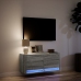 Mueble de TV de pared con luces LED gris Sonoma 80x31x35 cm