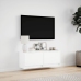 Mueble de TV de pared con luces LED blanco 100x31x35 cm