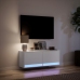 Mueble de TV de pared con luces LED blanco 100x31x35 cm