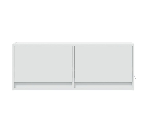 Mueble de TV de pared con luces LED blanco 100x31x35 cm