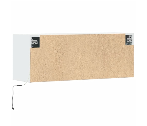 Mueble de TV de pared con luces LED blanco 100x31x35 cm