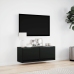 Mueble de TV de pared con luces LED negro 100x31x35 cm