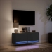 Mueble de TV de pared con luces LED negro 100x31x35 cm