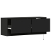 Mueble de TV de pared con luces LED negro 100x31x35 cm