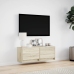 Mueble de TV de pared con luces LED roble Sonoma 100x31x35 cm