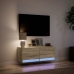 Mueble de TV de pared con luces LED roble Sonoma 100x31x35 cm