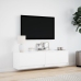 Mueble de TV de pared con luces LED blanco 140x31x38 cm