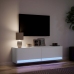 Mueble de TV de pared con luces LED blanco 140x31x38 cm