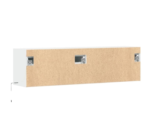 Mueble de TV de pared con luces LED blanco 140x31x38 cm