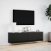 Mueble de TV de pared con luces LED negro 140x31x38 cm