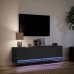 Mueble de TV de pared con luces LED negro 140x31x38 cm