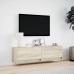 Mueble de TV de pared con luces LED roble Sonoma 140x31x38 cm