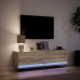 Mueble de TV de pared con luces LED roble Sonoma 140x31x38 cm