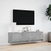 Mueble de pared TV con luces LED gris hormigón 140x31x38 cm