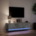 Mueble de pared TV con luces LED gris hormigón 140x31x38 cm