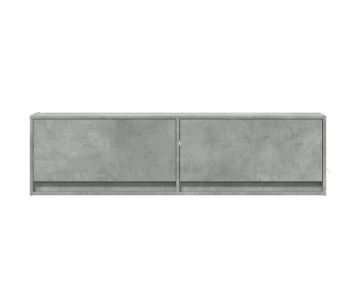 Mueble de pared TV con luces LED gris hormigón 140x31x38 cm