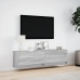 Mueble de TV de pared con luces LED gris Sonoma 140x31x38 cm