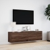 Mueble de TV de pared con luces LED marrón roble 140x31x38 cm