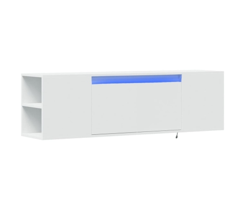 Mueble de TV de pared con luces LED blanco 135x31x39,5 cm