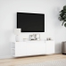 Mueble de TV de pared con luces LED blanco 135x31x39,5 cm