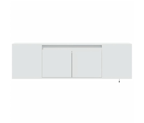 Mueble de TV de pared con luces LED blanco 135x31x39,5 cm