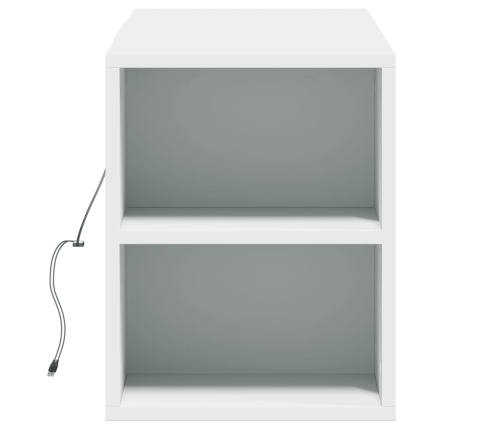 Mueble de TV de pared con luces LED blanco 135x31x39,5 cm