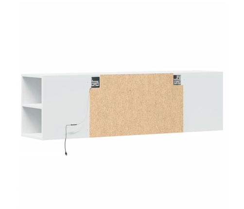 Mueble de TV de pared con luces LED blanco 135x31x39,5 cm