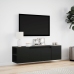 Mueble de TV de pared con luces LED negro 135x31x39,5 cm