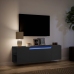 Mueble de TV de pared con luces LED negro 135x31x39,5 cm