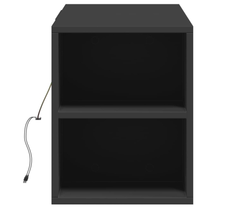 Mueble de TV de pared con luces LED negro 135x31x39,5 cm