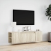 Mueble de TV de pared con luces LED roble Sonoma 135x31x39,5 cm