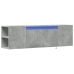 Mueble de TV de pared luces LED gris hormigón 135x31x39,5 cm