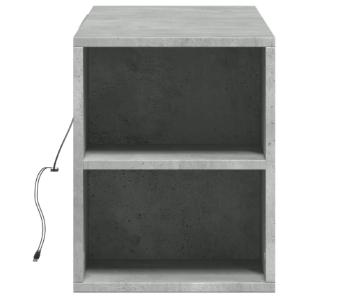 Mueble de TV de pared luces LED gris hormigón 135x31x39,5 cm