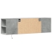 Mueble de TV de pared luces LED gris hormigón 135x31x39,5 cm