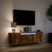 Mueble de TV de pared luces LED roble ahumado 135x31x39,5 cm