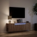 Mueble de TV de pared con luces LED marrón roble 135x31x39,5 cm