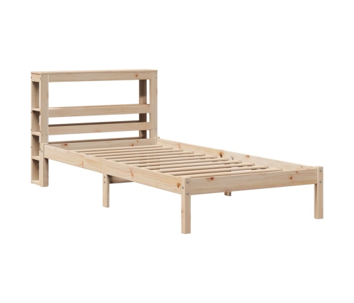 Estructura de cama sin colchón madera maciza pino 75x190 cm