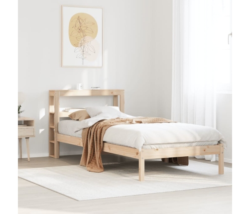 Estructura de cama sin colchón madera maciza pino 75x190 cm