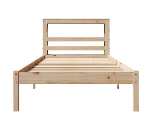 Estructura de cama sin colchón madera maciza pino 75x190 cm