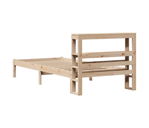 Estructura de cama sin colchón madera maciza pino 75x190 cm