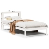 Estructura de cama sin colchón madera maciza blanca 75x190 cm