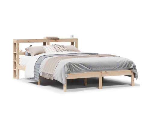 Estructura de cama sin colchón madera maciza de pino 120x190 cm