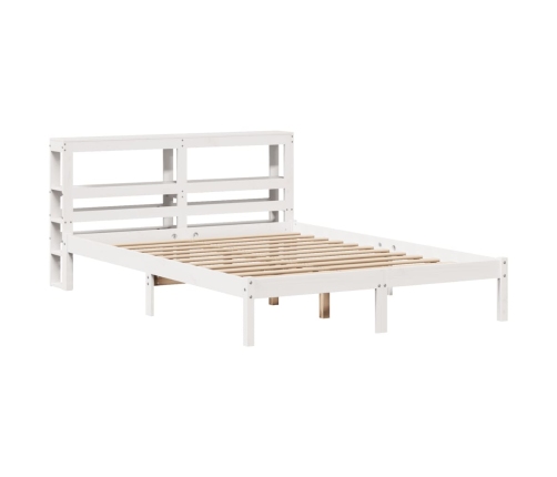 Estructura de cama sin colchón madera maciza blanca 120x190 cm