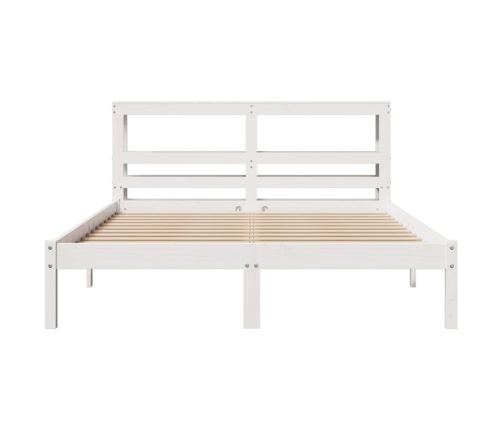 Estructura de cama sin colchón madera maciza blanca 120x190 cm