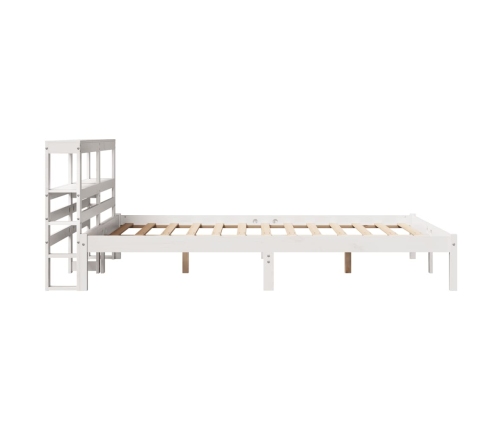 Estructura de cama sin colchón madera maciza blanca 120x190 cm