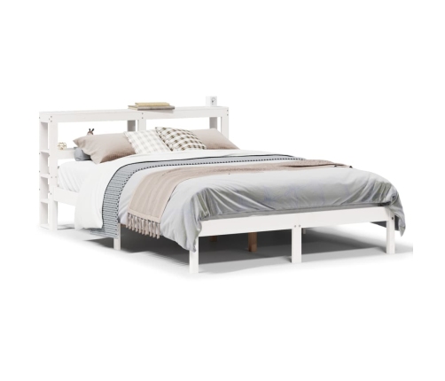 Estructura de cama sin colchón madera de pino blanco 135x190 cm