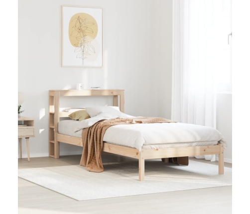 Estructura de cama sin colchón madera maciza de pino 100x200 cm