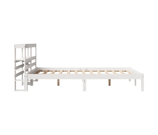 Estructura de cama sin colchón madera de pino blanca 140x200 cm