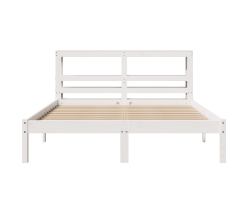 Estructura de cama sin colchón madera de pino blanca 150x200 cm