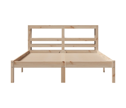 Estructura de cama sin colchón madera maciza de pino 160x200 cm